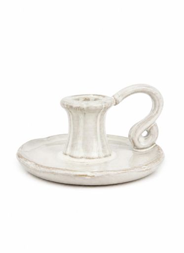 Rustic White Candle Holder