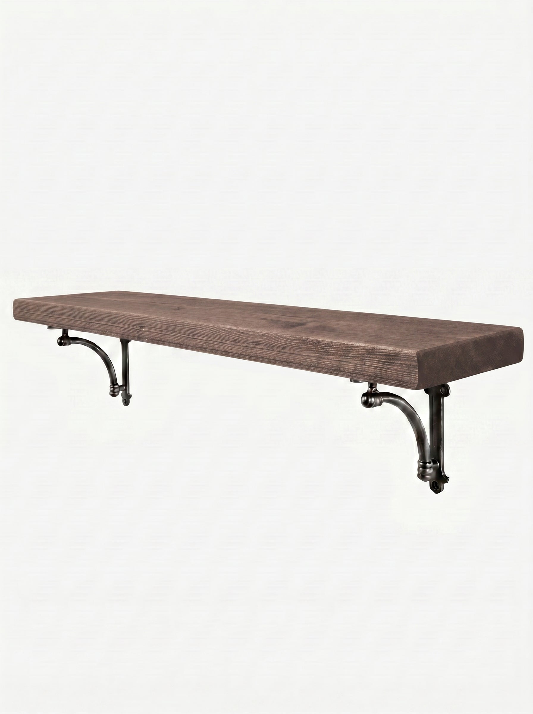 Causey Rustic Wooden Shelf with Brackets - 22cm x 4.5cm