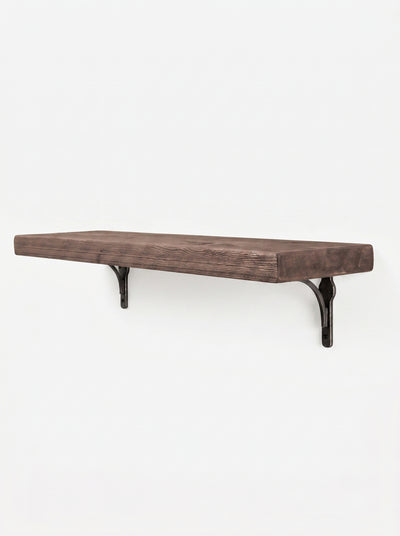 Birtley Iron Rustic Wooden Shelf with Brackets - 22cm x 4.5cm
