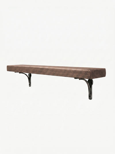 Birtley Iron Rustic Wooden Shelf with Brackets - 14.5cm x 4.5cm - Bracketed Shelves