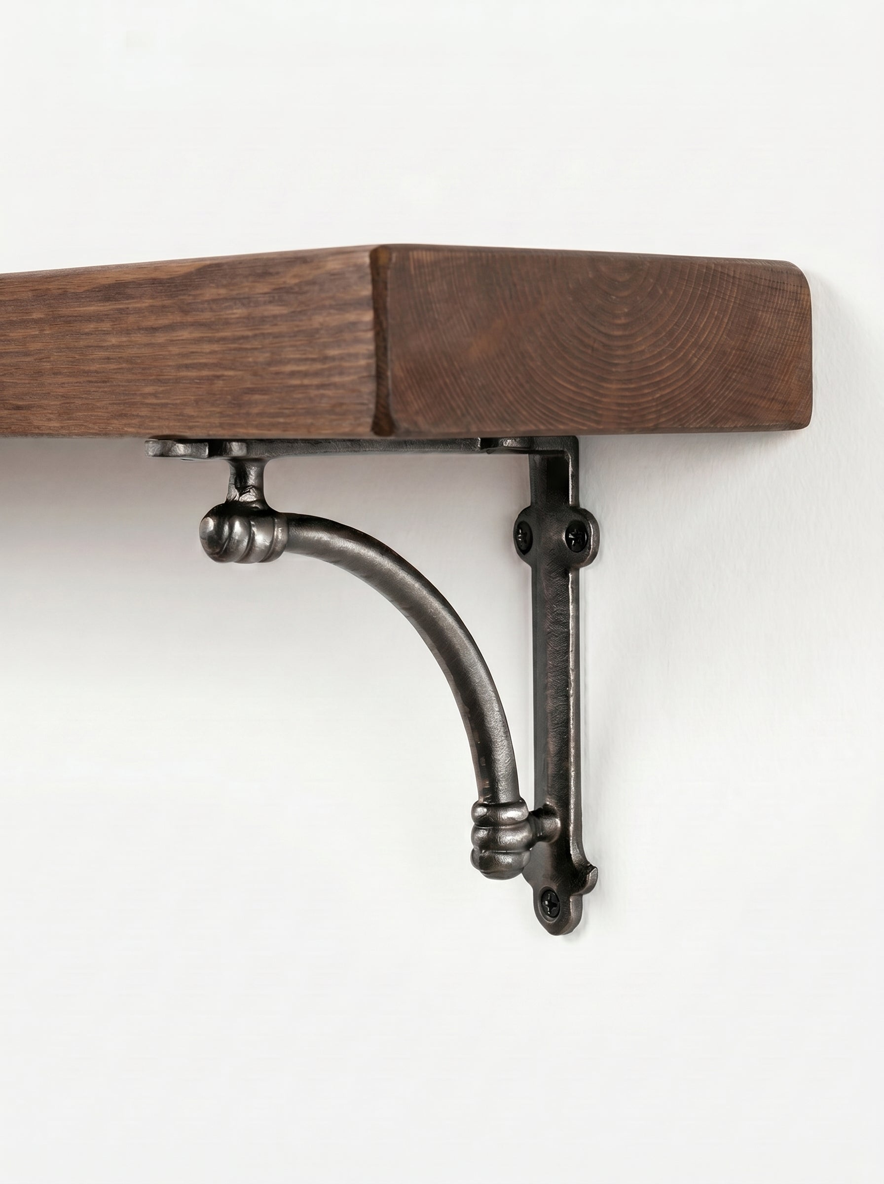 Causey Rustic Wooden Shelf with Brackets - 14.5cm x 4.5cm - Bracketed Shelves