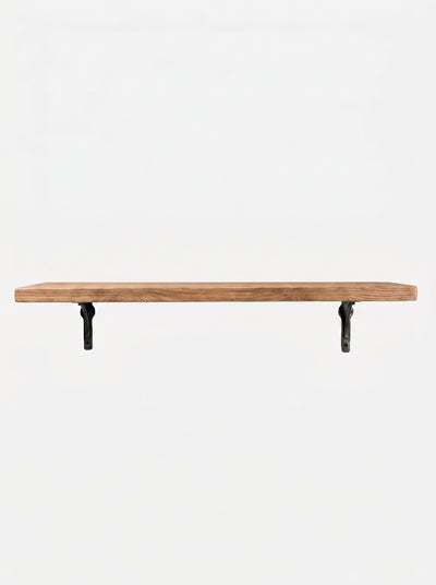 Birtley Iron Rustic Wooden Shelf with Brackets - 22cm x 3.5cm