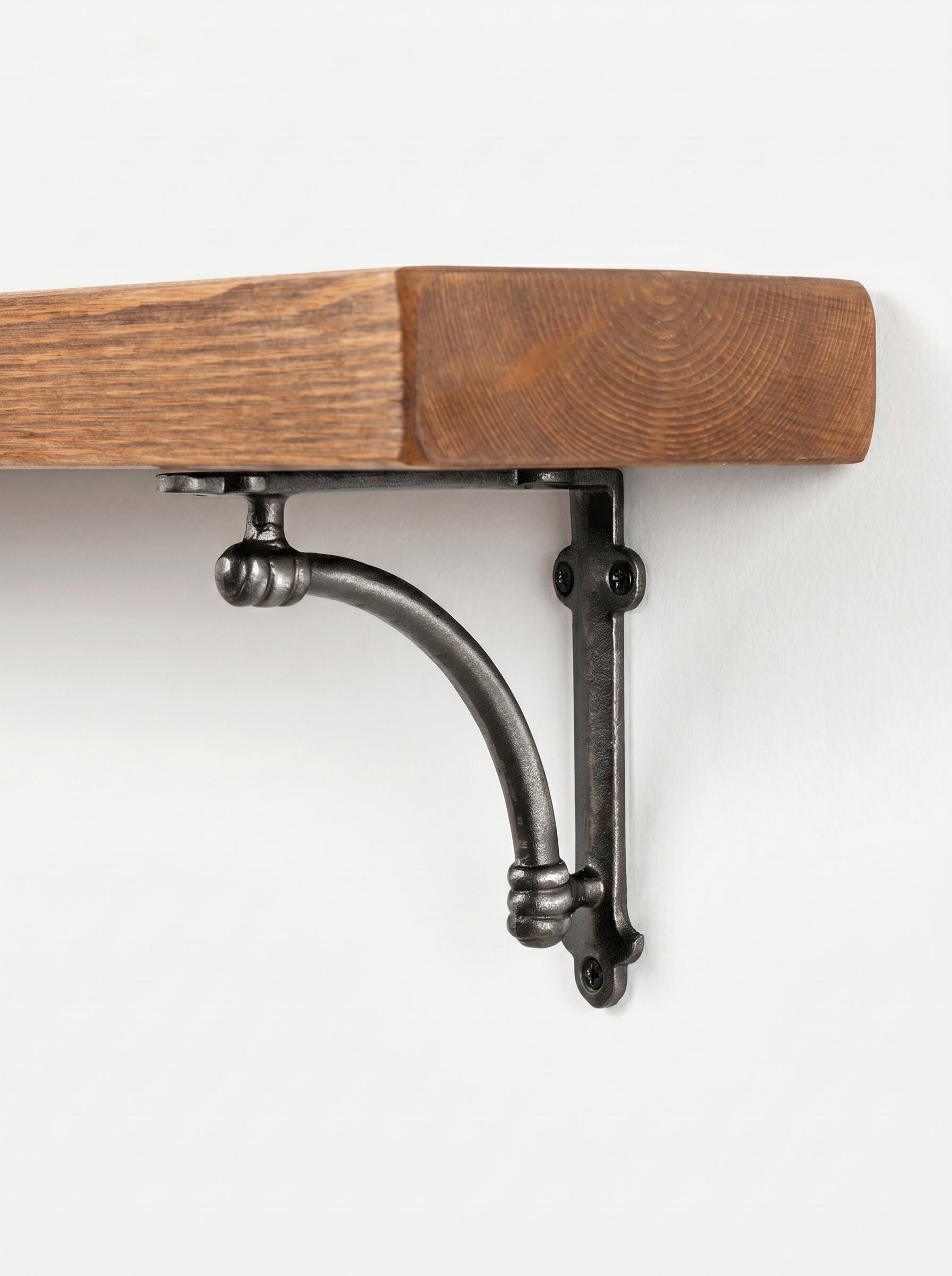 Causey Rustic Wooden Shelf with Brackets - 14.5cm x 4.5cm