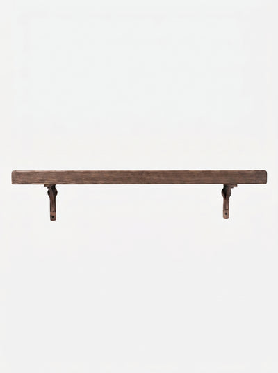 Birtley Copper Rustic Wooden Shelf with Brackets - 14.5cm x 4.5cm