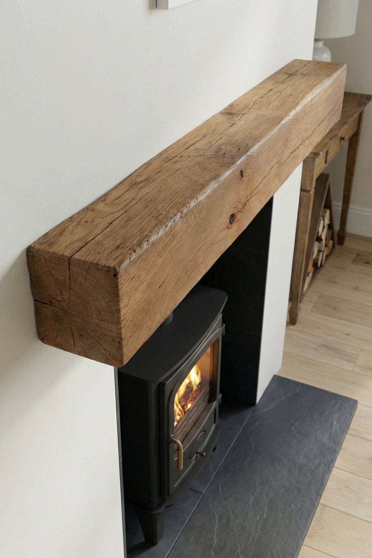 4x4 Oak Mantel Beam (9x9cm) - Mantel Beams