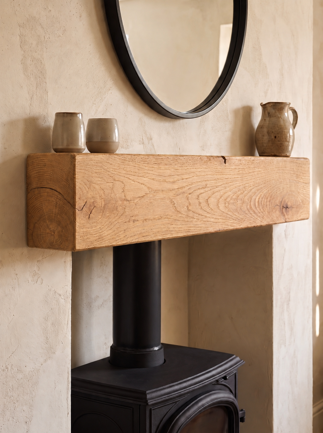 4x6 Oak Mantel Beam (9x14cm) - Mantel Beams
