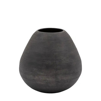 Large Rounded Metal Floor Vase