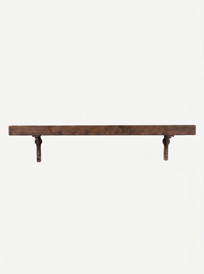 Birtley Copper Rustic Wooden Shelf with Brackets - 14.5cm x 4.5cm - Bracketed Shelves