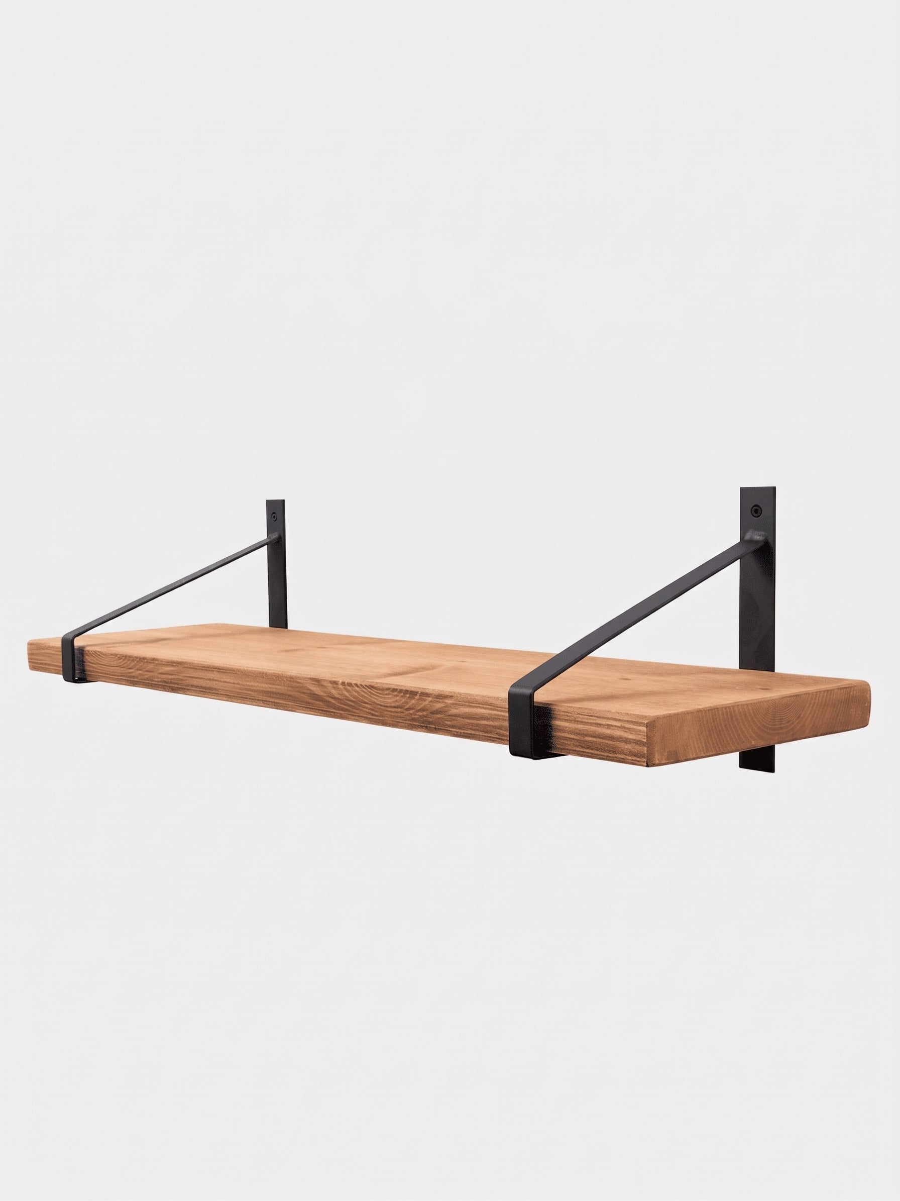 Armstrong Rustic Wooden Shelf with Brackets - 22cm x 3.5cm - Bracketed Shelves