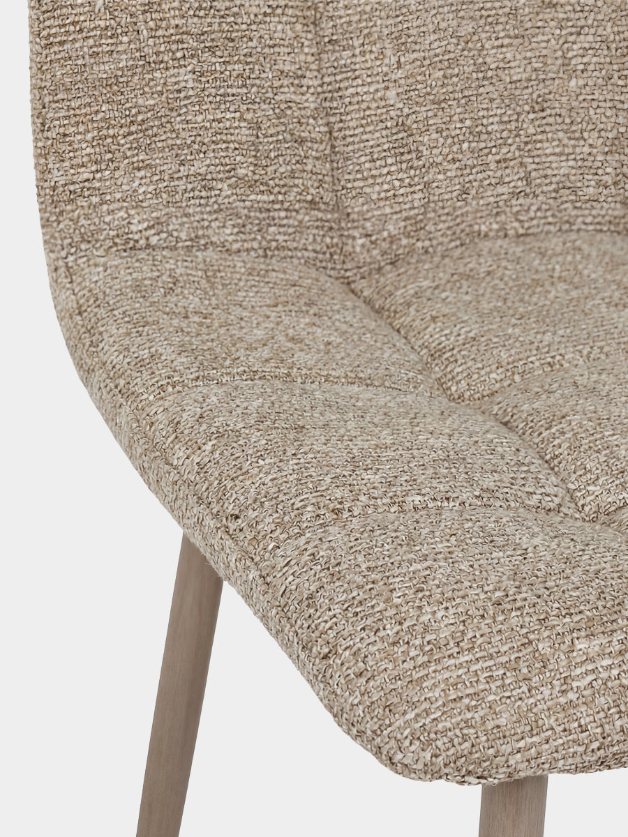 Soft Beige Fabric Dining Chair Set of 4