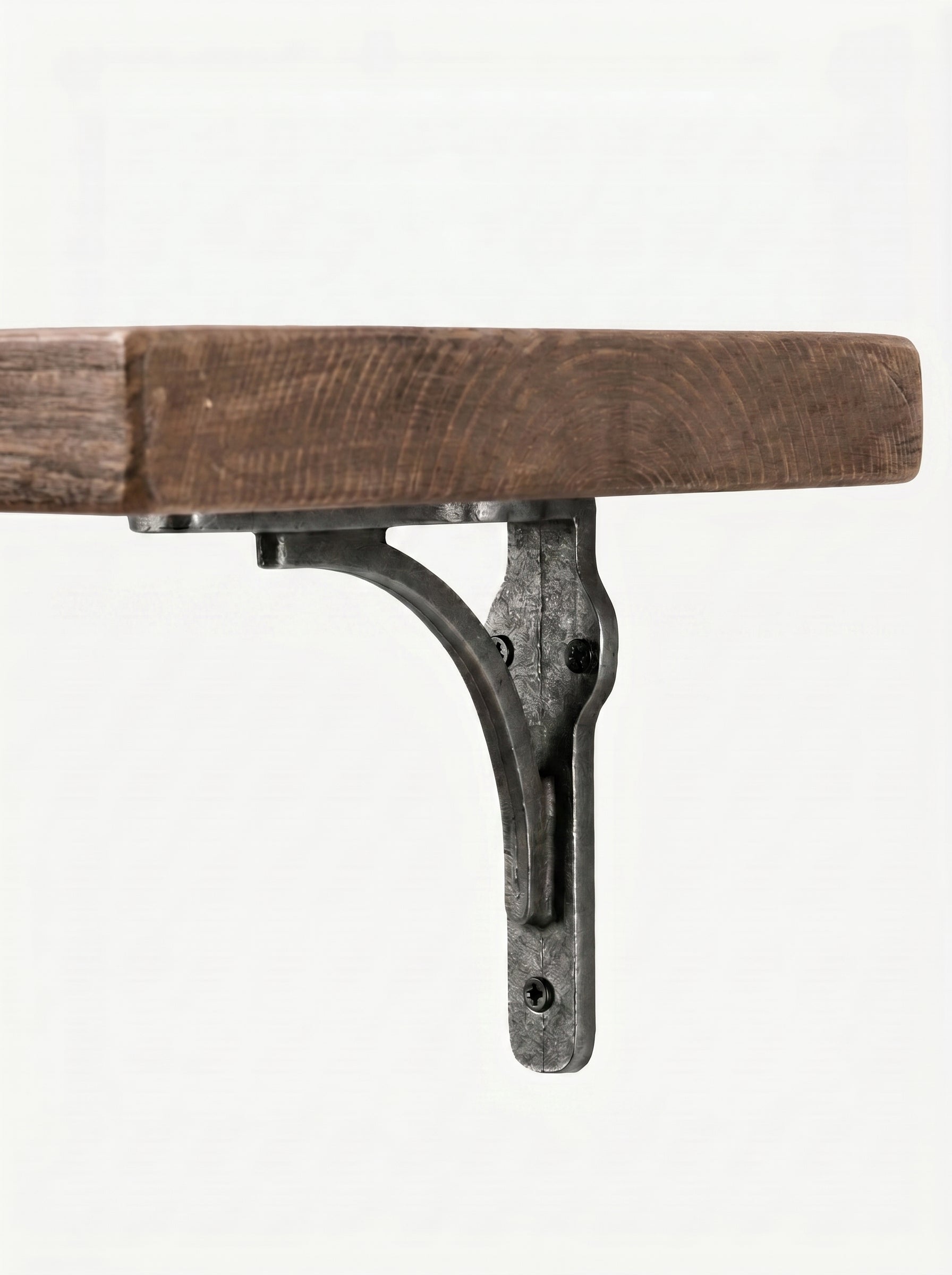 Birtley Iron Rustic Wooden Shelf with Brackets - 22cm x 3.5cm - Bracketed Shelves