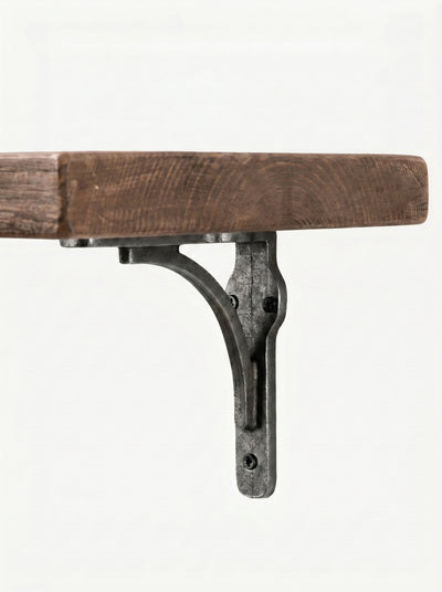 Birtley Iron Rustic Wooden Shelf with Brackets - 22cm x 3.5cm - Bracketed Shelves