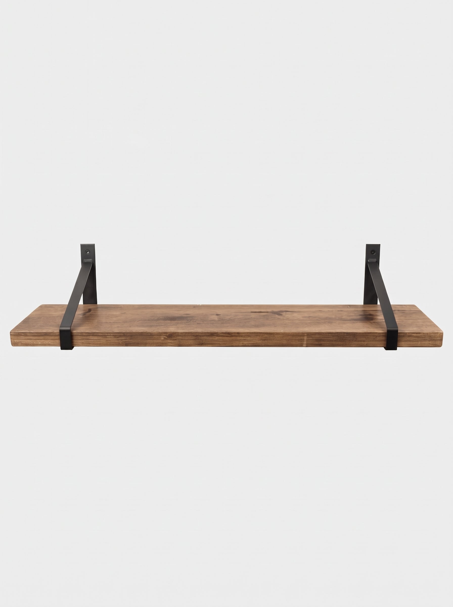 Armstrong Rustic Wooden Shelf with Brackets - 22cm x 3.5cm - Bracketed Shelves