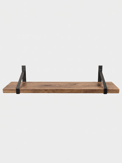 Armstrong Rustic Wooden Shelf with Brackets - 22cm x 3.5cm - Bracketed Shelves