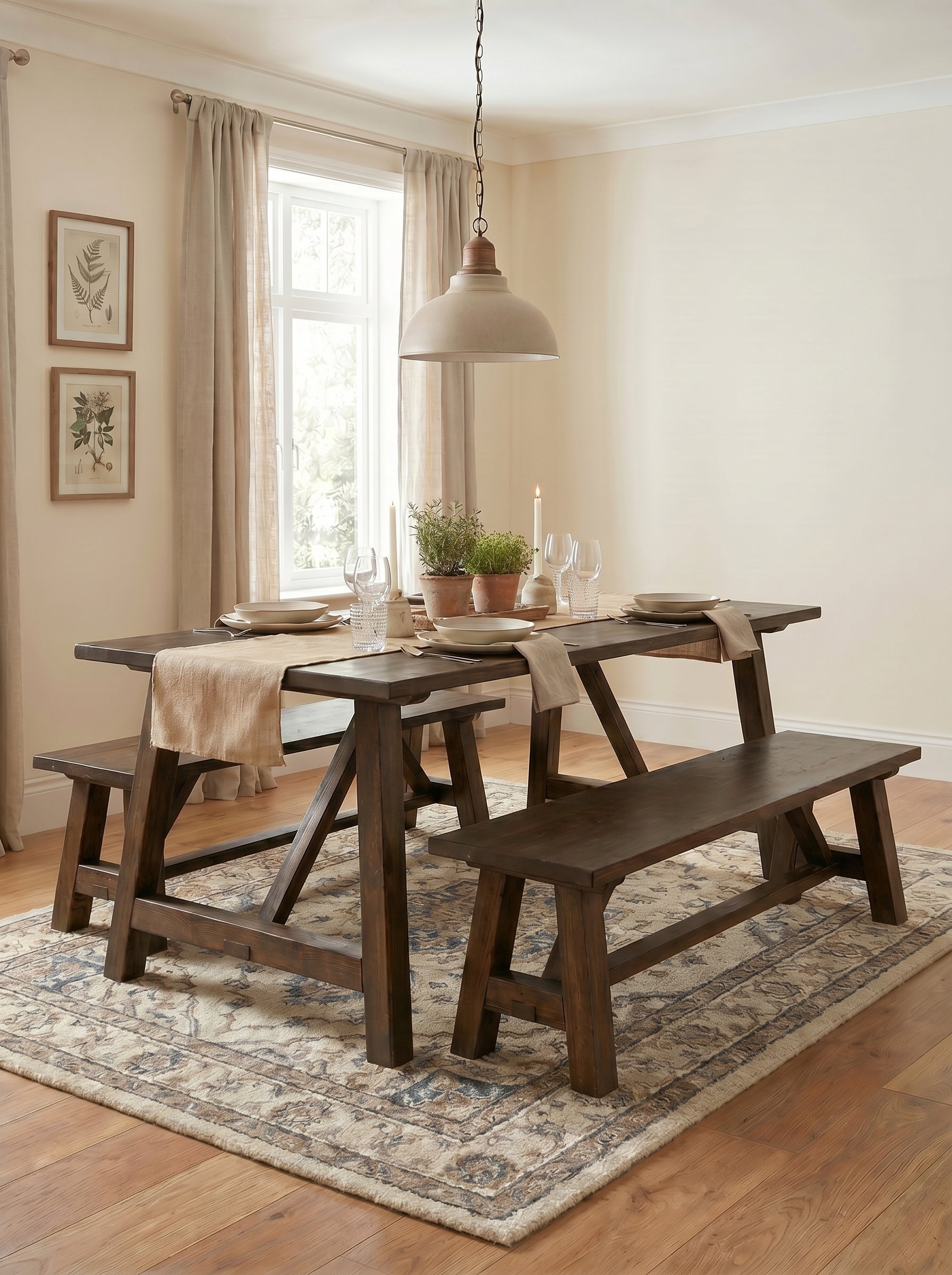 Amble Dining Table and Benches - Dining Table and Benches Sets