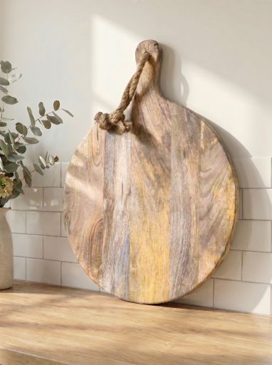 Rustic Round Wood Chopping Board - 