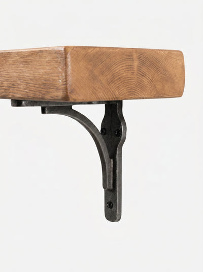 Birtley Iron Rustic Wooden Shelf with Brackets - 14.5cm x 4.5cm - Bracketed Shelves