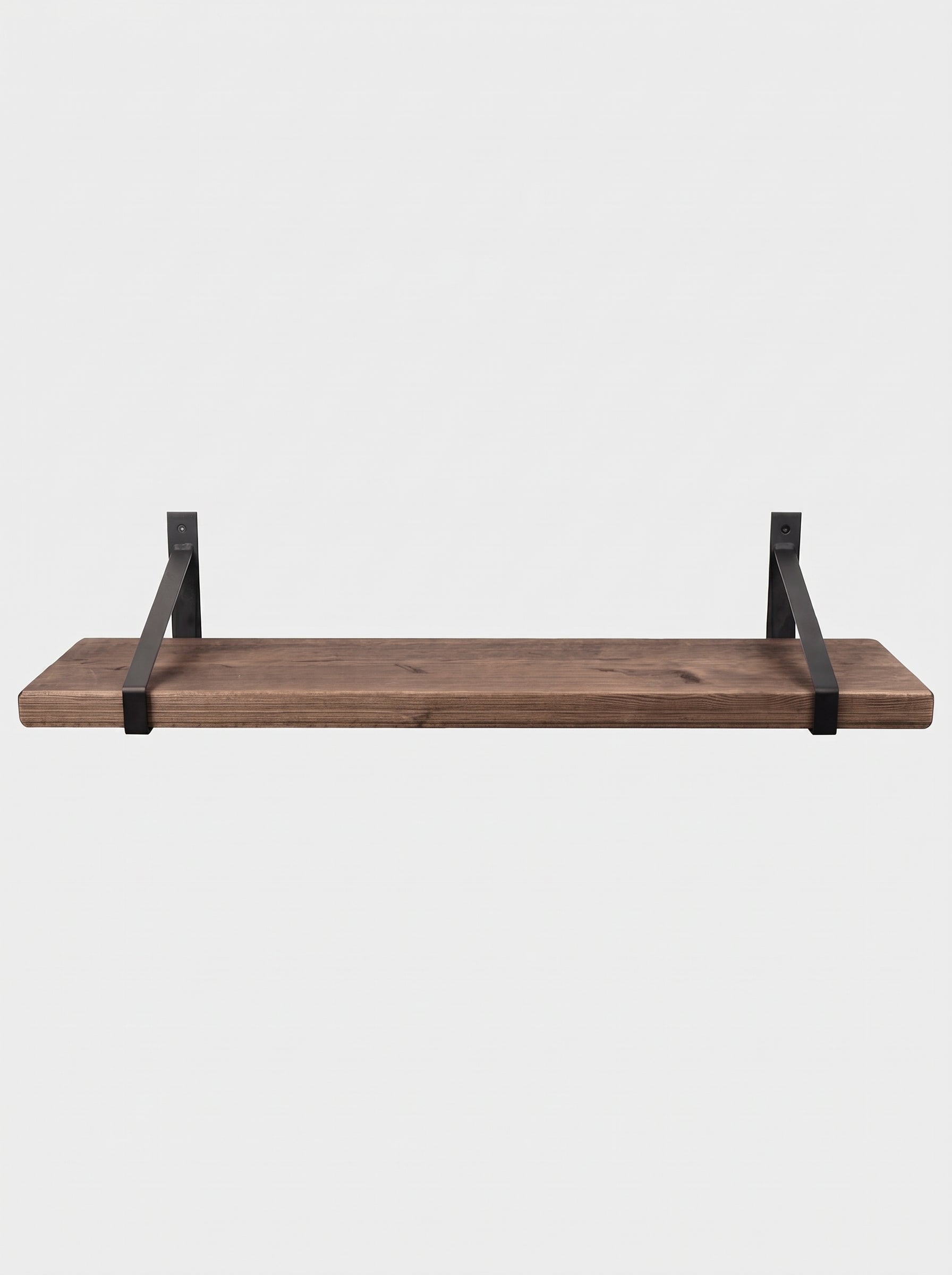 Armstrong Rustic Wooden Shelf with Brackets - 22cm x 3.5cm - Bracketed Shelves