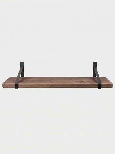 Armstrong Rustic Wooden Shelf with Brackets - 22cm x 3.5cm - Bracketed Shelves