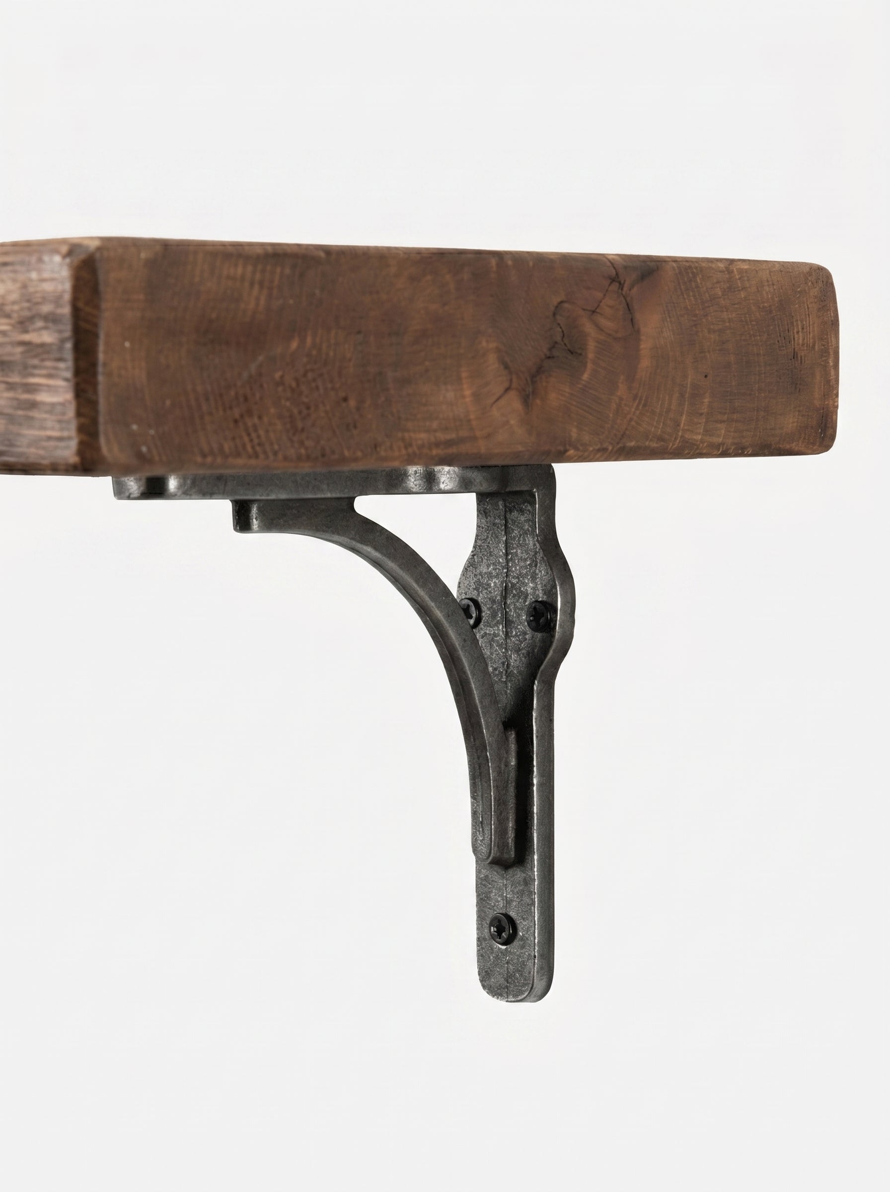Birtley Iron Rustic Wooden Shelf with Brackets - 22cm x 4.5cm