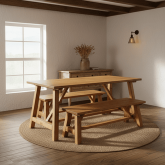 Amble Dining Table and Benches