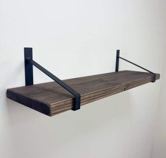 Armstrong Solid Wood Shelf & Brackets - 9x1.5 Smooth Shelf (22cmx3.5cm) - 