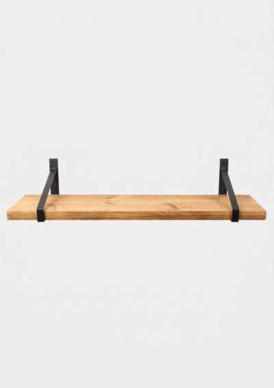 Armstrong Rustic Wooden Shelf with Brackets - 22cm x 3.5cm - Bracketed Shelves