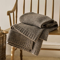 Grey Knit Wool Throw