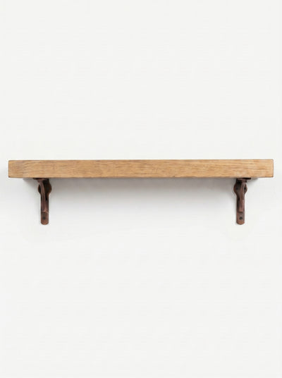 Birtley Copper Solid Wood Shelf & Brackets - 8x2 Oak Shelf (19x4cm) - Bracketed Shelves