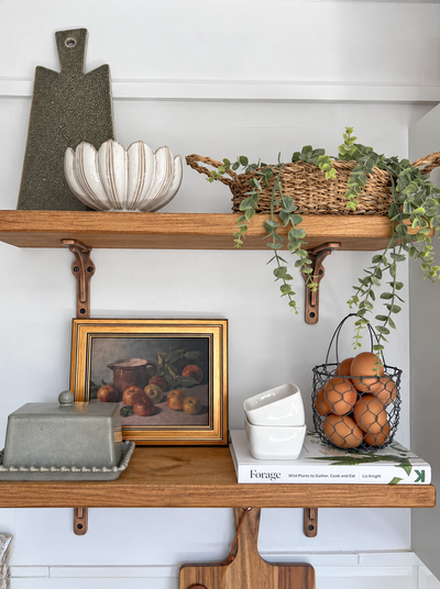 Birtley Copper Rustic Wooden Shelf with Brackets - 22cm x 3.5cm - Bracketed Shelves