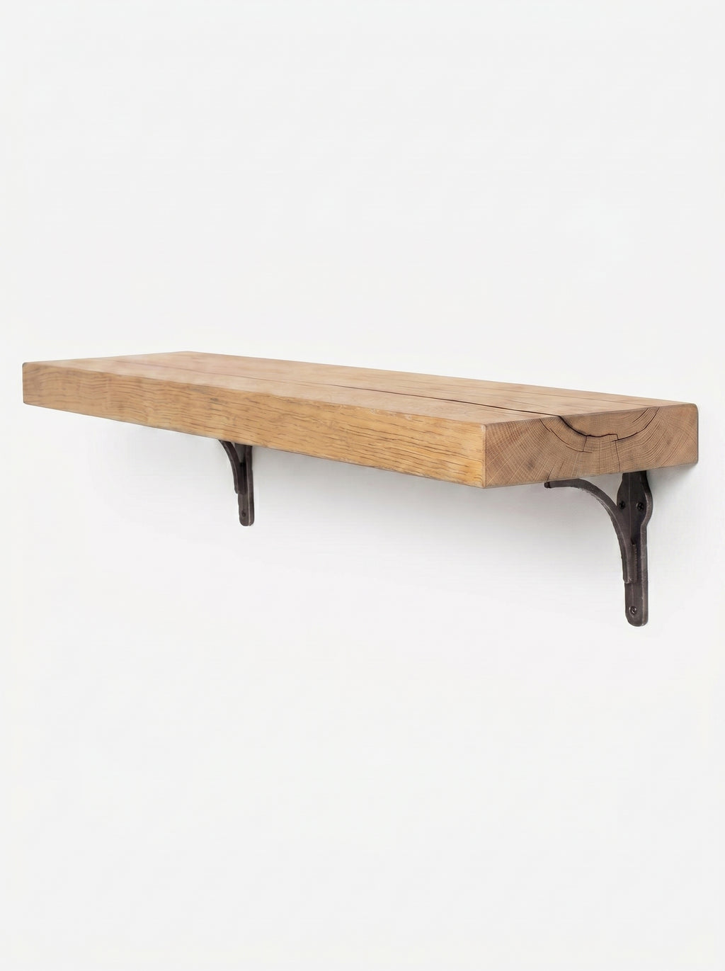 Birtley Iron Solid Wood Shelf & Brackets 8x2 Oak Shelf