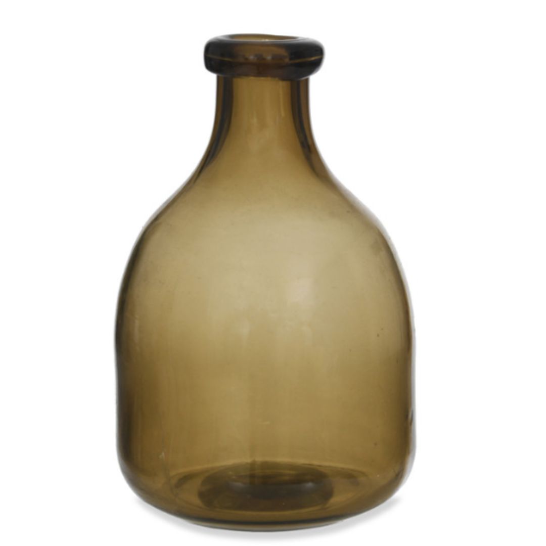 Brown Recycled Glass Bottle Vase