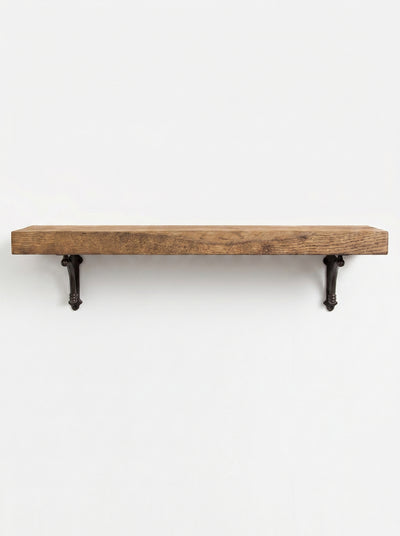 Causey Solid Wood Shelf & Brackets - 8x2 Oak Shelf (19x4cm)