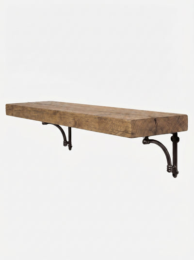 Causey Solid Wood Shelf & Brackets - 8x2 Oak Shelf (19x4cm)