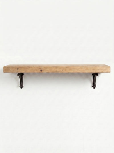 Causey Solid Wood Shelf & Brackets - 8x2 Oak Shelf (19x4cm)