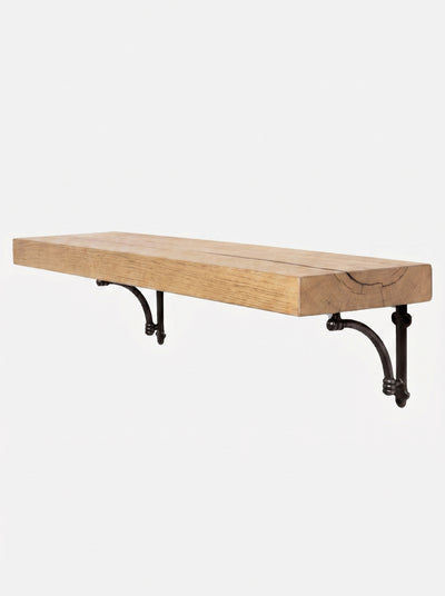 Causey Solid Wood Shelf & Brackets - 8x2 Oak Shelf (19x4cm)