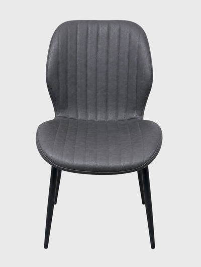 Charcoal Black Leather Dining Chair - Set of 4