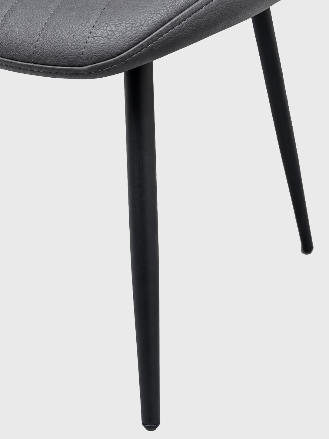 Charcoal Black Leather Dining Chair - Set of 4