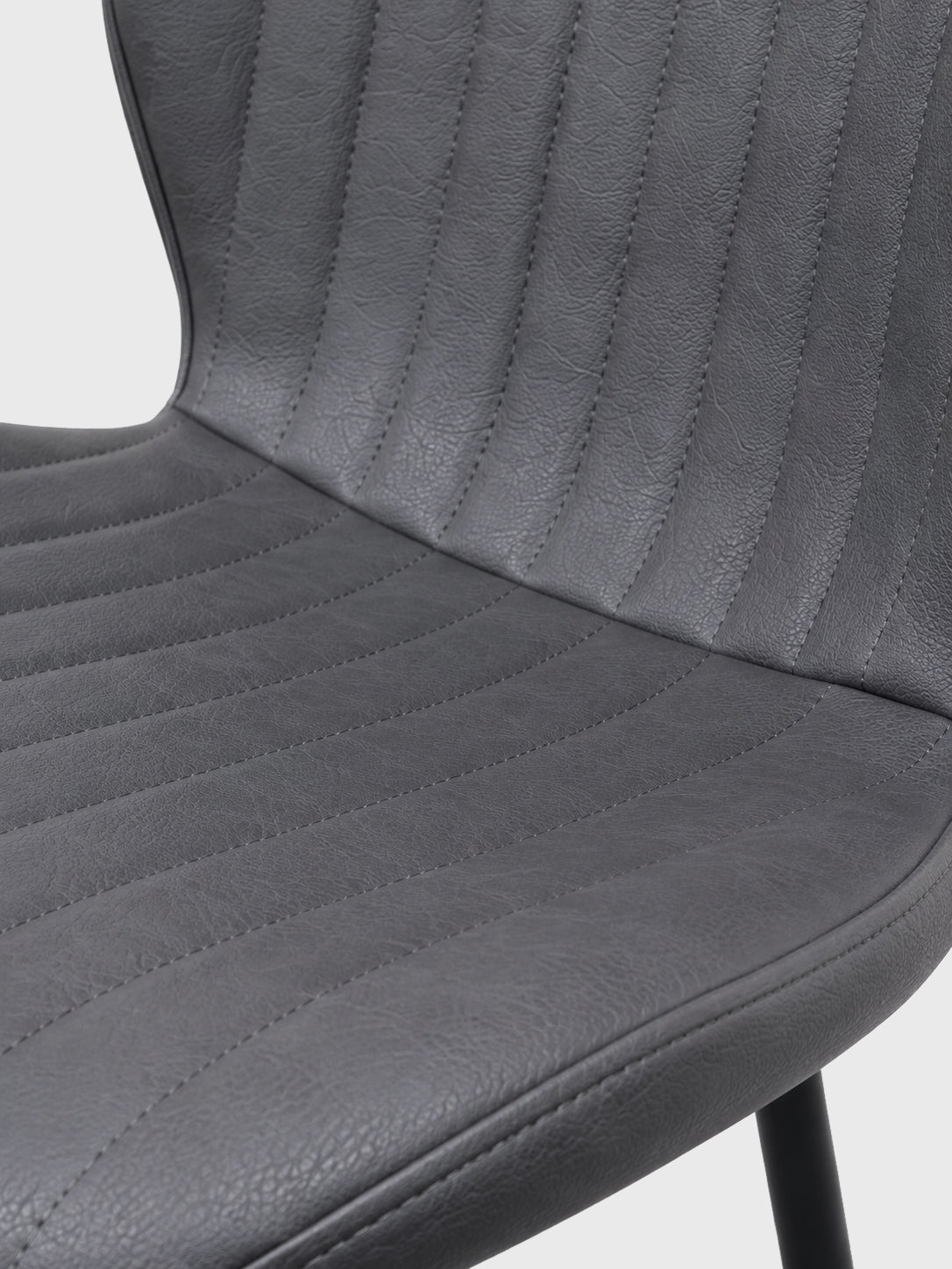 Charcoal Black Leather Dining Chair - Set of 4