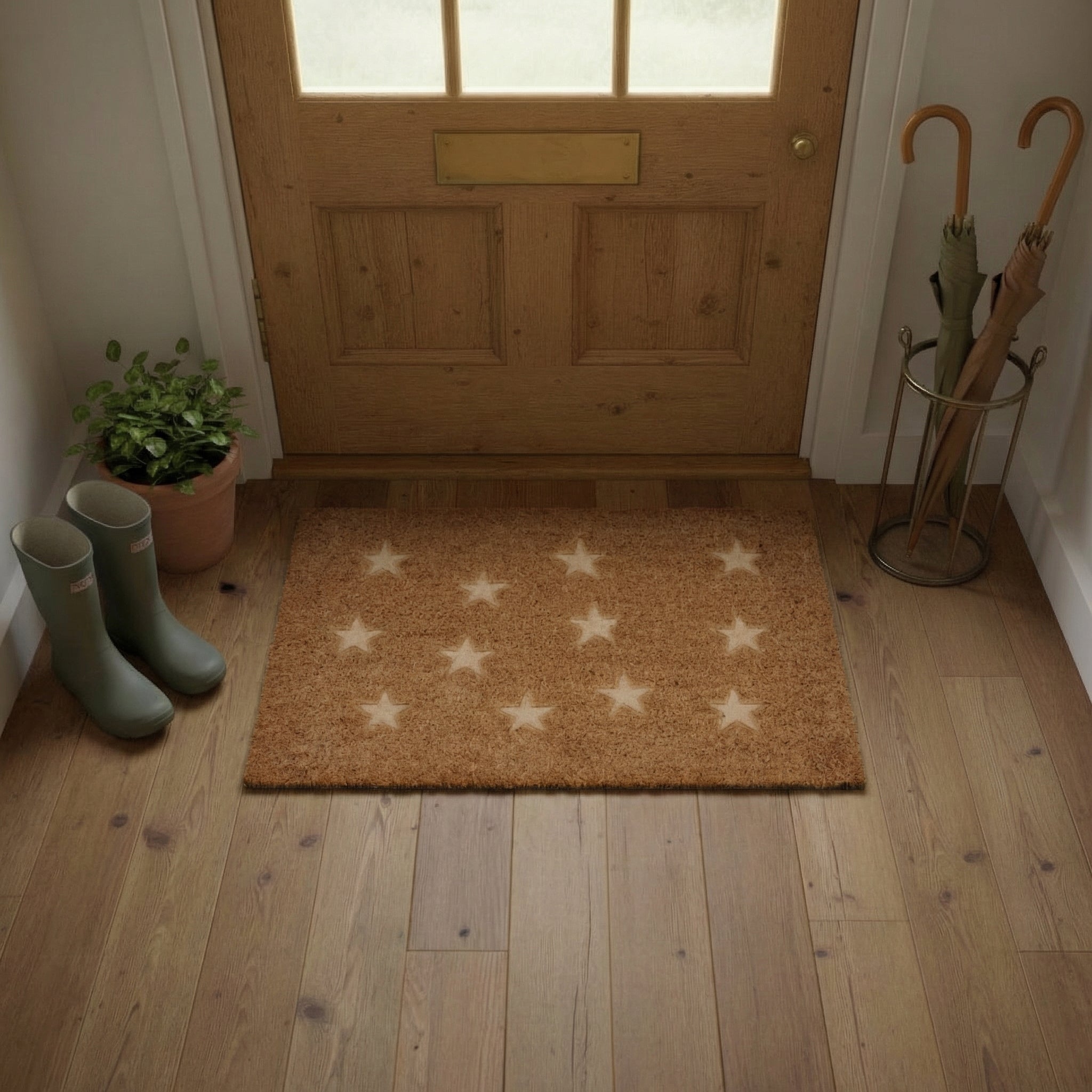 Coir Pressed Stars Doormat