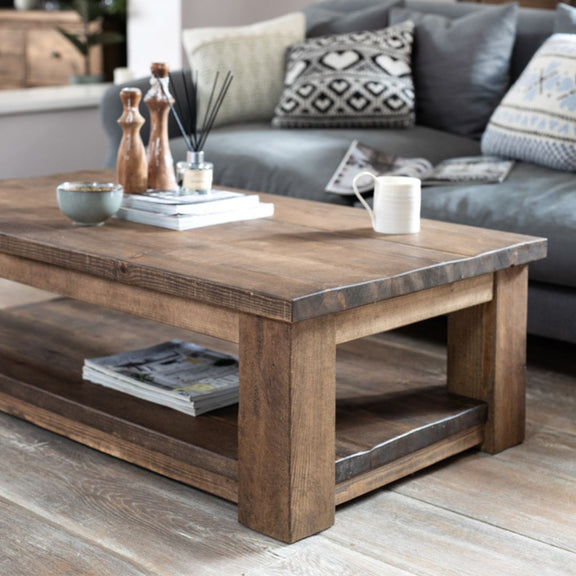 Coleridge Rustic Solid Wood Coffee Table with Storage