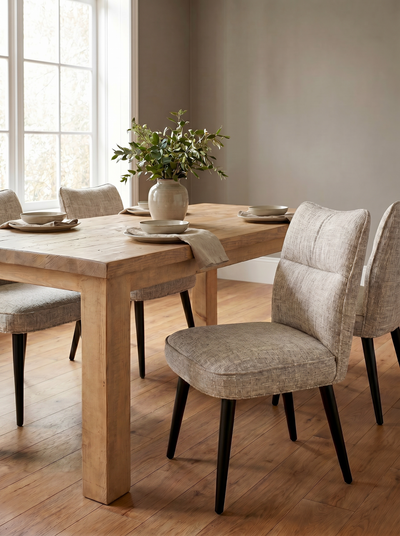 Cream Upholstered Dining Chair - Set of 2 - 