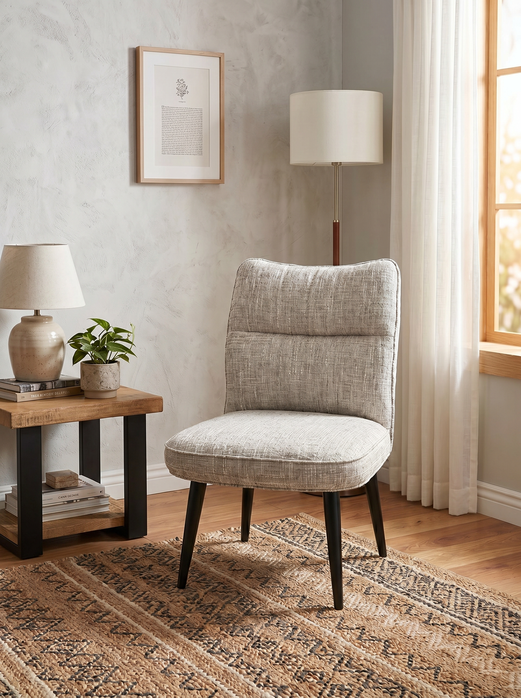 Cream Upholstered Dining Chair - Set of 2 - 