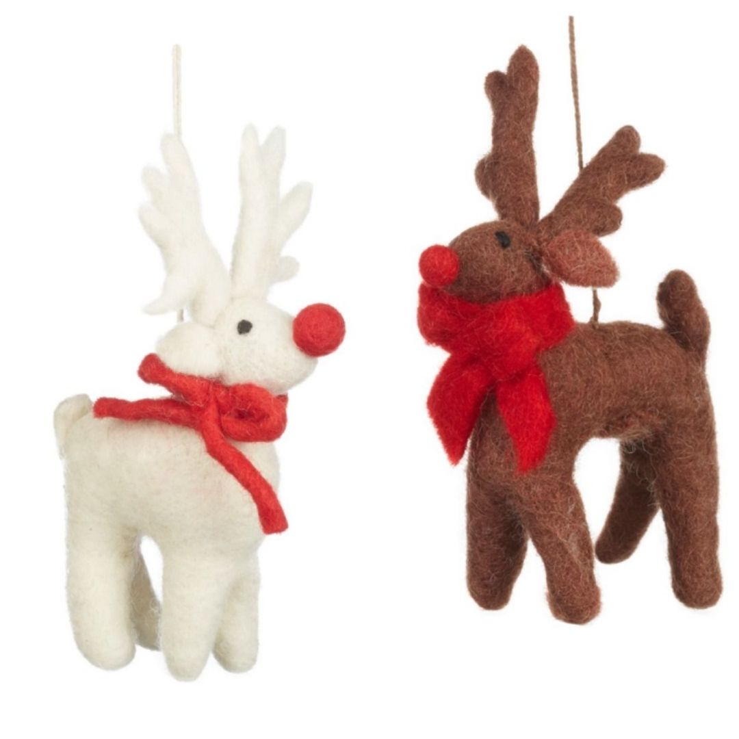 Felt Rudolph Reindeer Tree Decoration - 