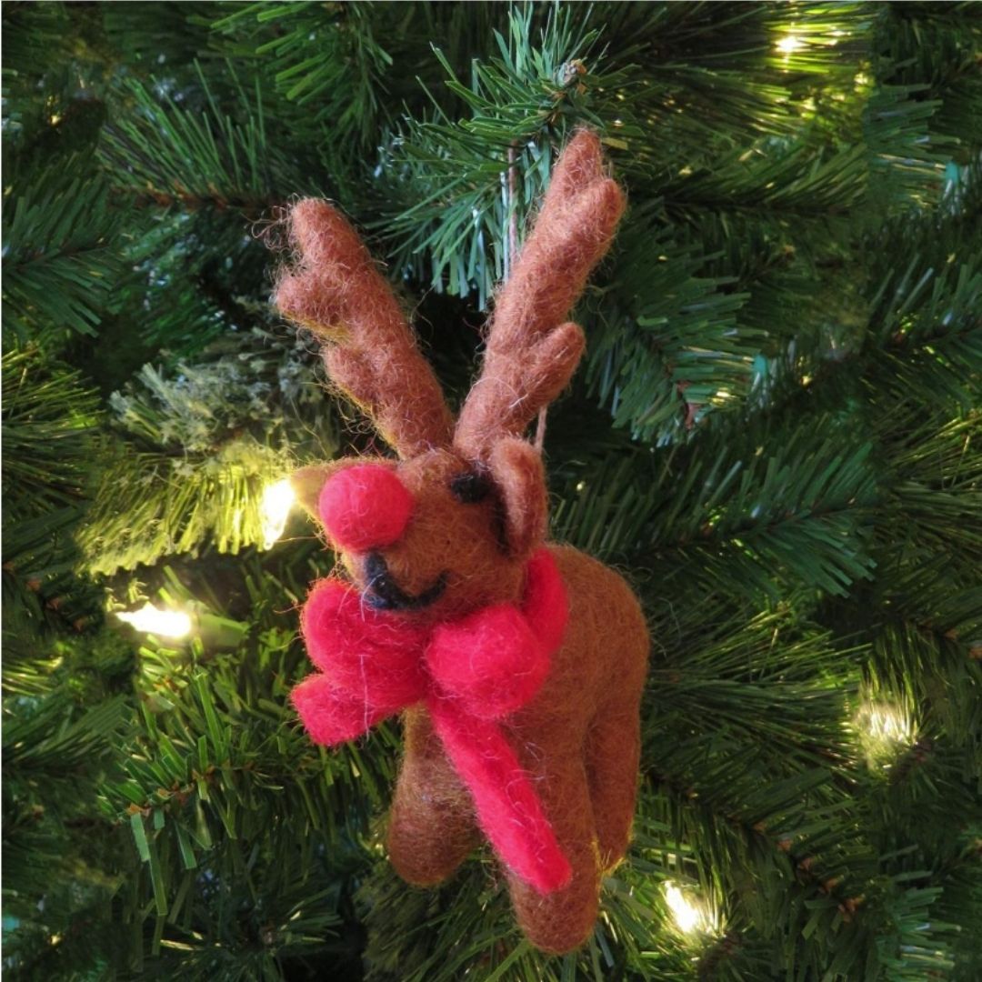 Felt Rudolph Reindeer Tree Decoration - 