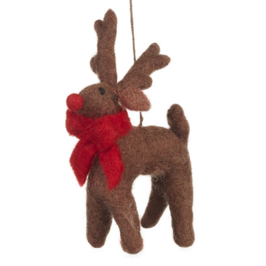 Felt Rudolph Reindeer Tree Decoration - 