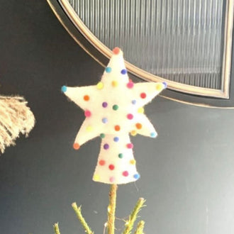 Felt Scandi White Star Christmas Tree Topper