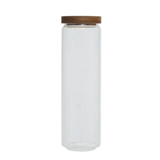 Glass Storage Jar With Wooden Lid 1600ml - Food Storage Containers