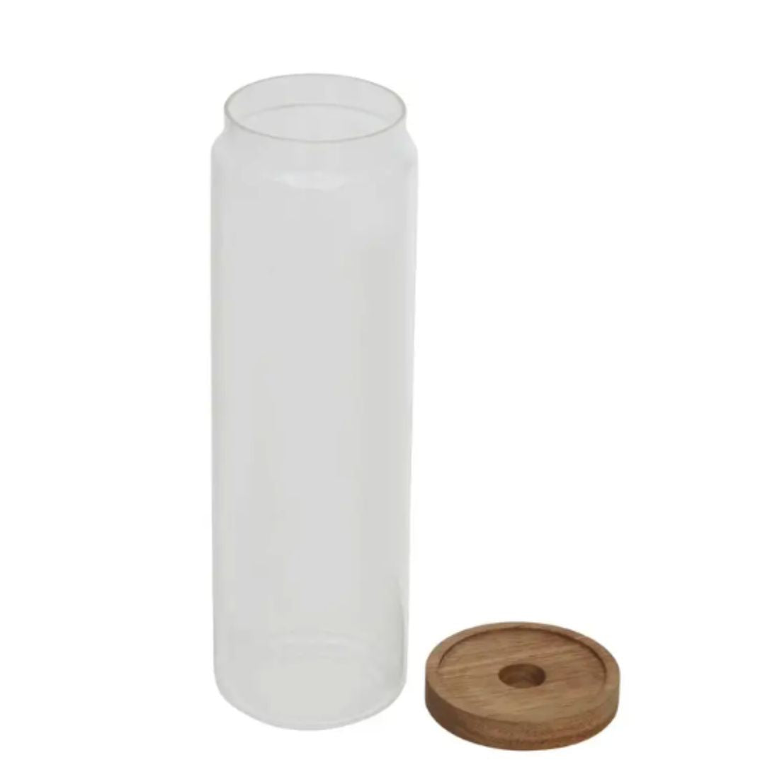 Glass Storage Jar With Wooden Lid 1600ml