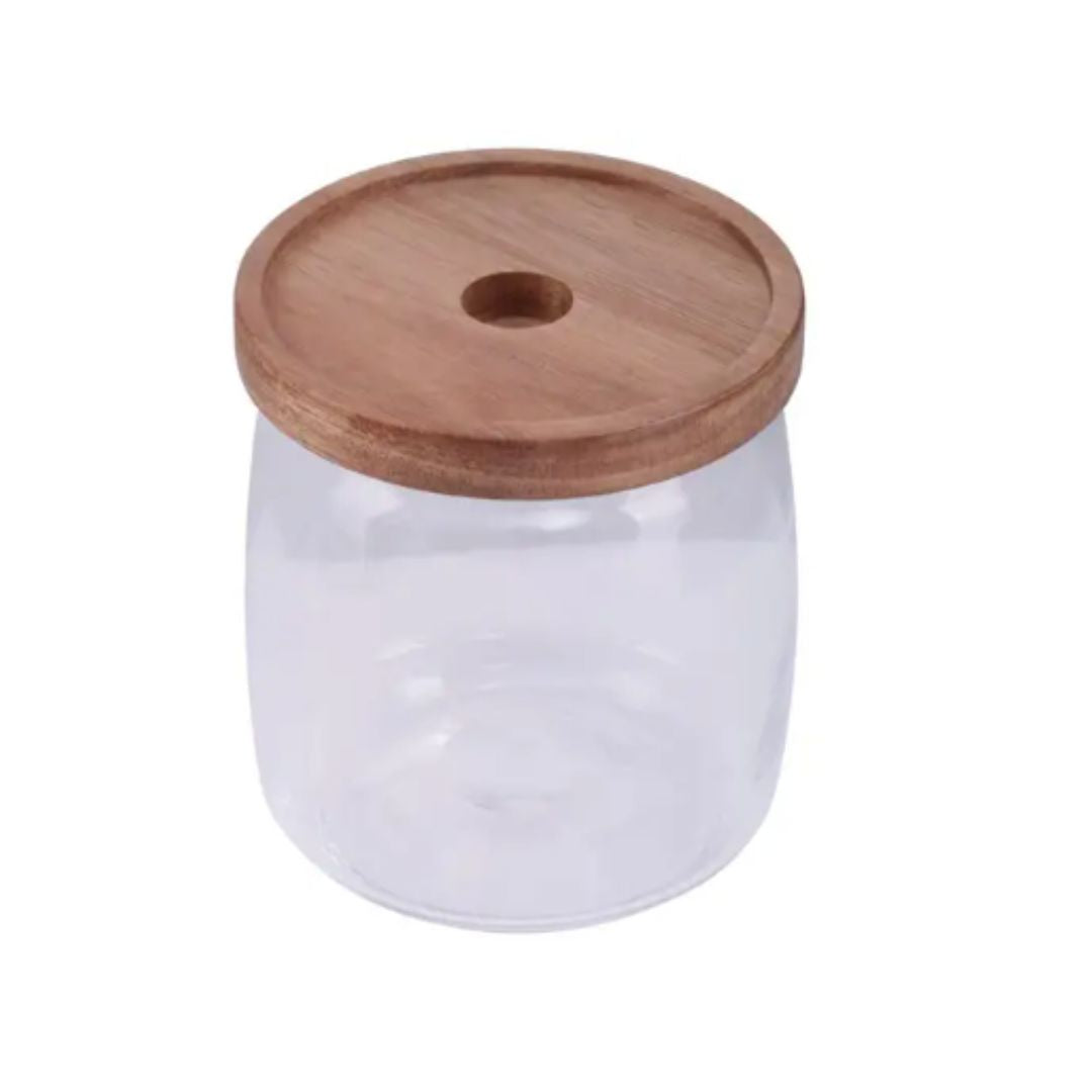 Glass Storage Jar With Wooden Lid 860ml